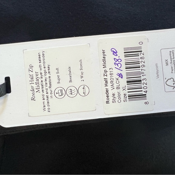 Varley Roeder Half Zip MidLayer BRAND NWT! NEVER WORN! MSRP:$138 - Picture 9 of 9